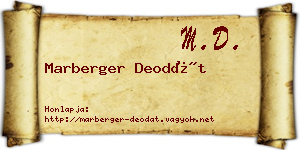 Marberger Deodát névjegykártya